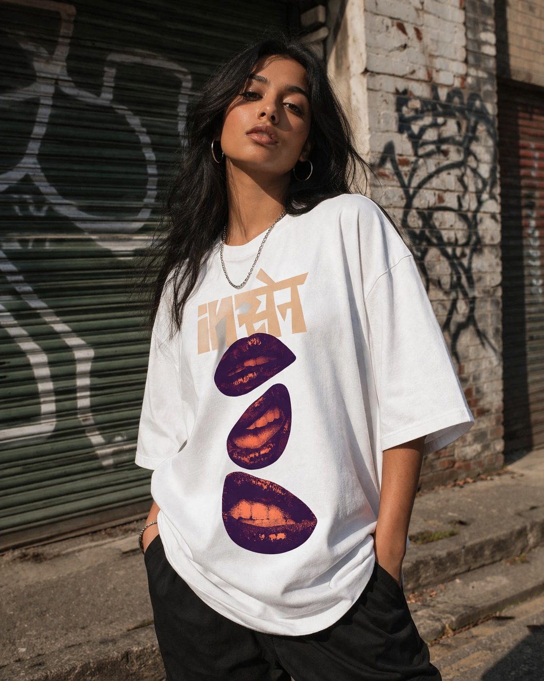 Insatiable – White Oversized T-Shirt