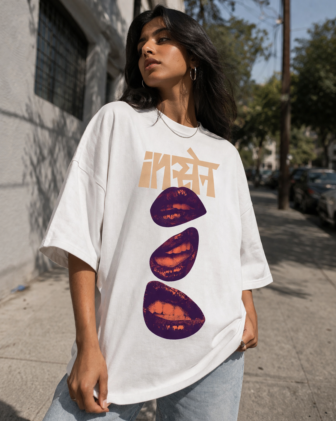 Insatiable – White Oversized T-Shirt